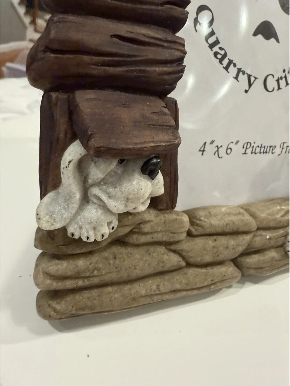 Vtg 2001 Quarry Critters 3D Picture Frame Dogs & Cat 4x6 Photo Excellent